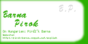 barna pirok business card